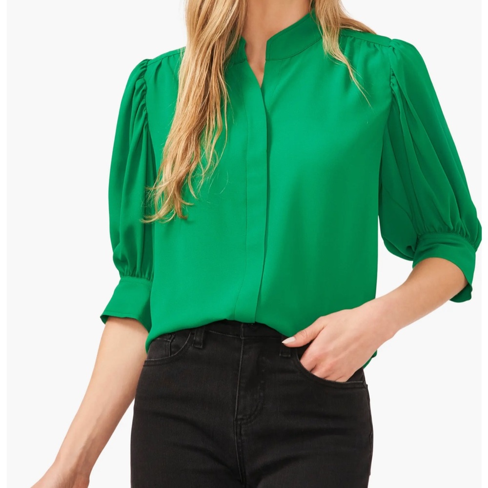 Cece Puff Sleeve Button-Up Shirt